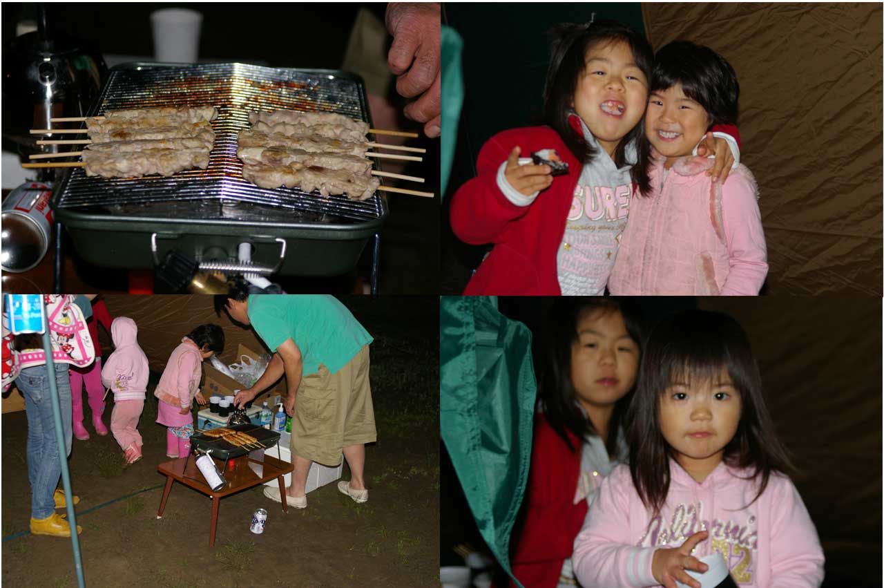 レース前の晩ご飯は、焼き鳥とお肉